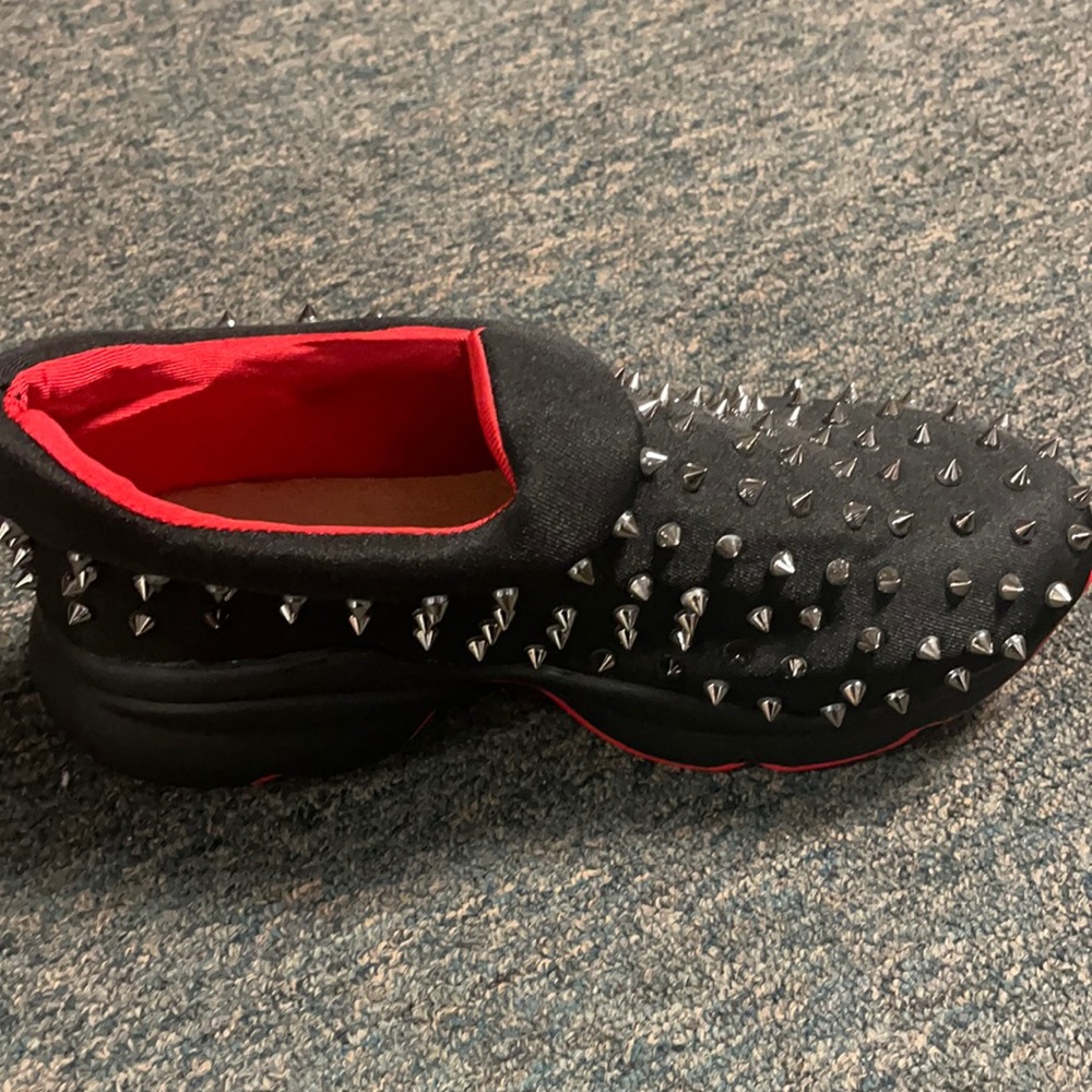 Black with Silver Spike Sneakers